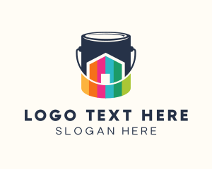 Property - House Paint Bucket logo design