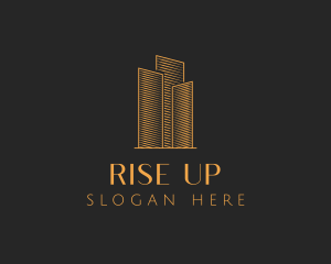 Skyscraper Building Real Estate logo design