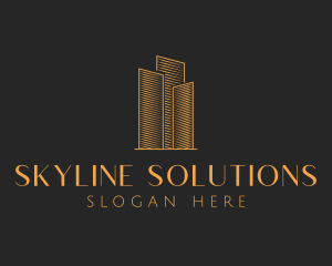 Skyscraper Building Real Estate logo design