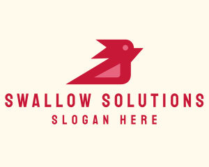 Swallow - Avian Cardinal Bird logo design