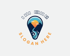 Mountaineering - Pin Travel Mountain logo design
