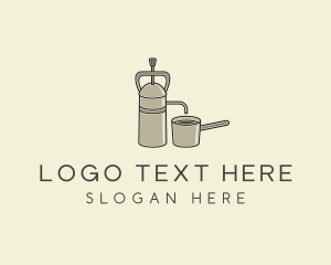 Steel French Press logo design