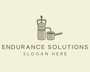 Steel French Press logo design