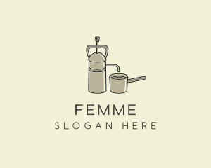 Steel French Press logo design