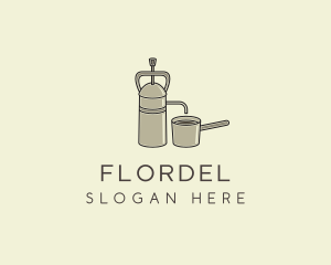 Steel French Press logo design