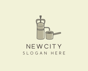 Steel French Press logo design