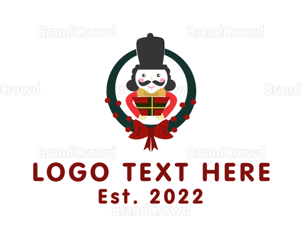 Nutcracker Christmas Wreath Logo