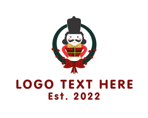 Holiday - Nutcracker Christmas Wreath logo design