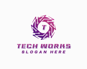 Software Tech Cyberspace logo design