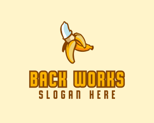 Naughty Condom Banana logo design