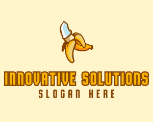 Product - Naughty Condom Banana logo design