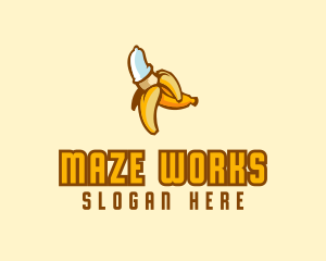 Naughty Condom Banana logo design