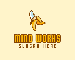 Naughty Condom Banana logo design