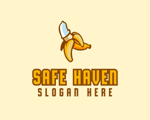 Naughty Condom Banana logo design