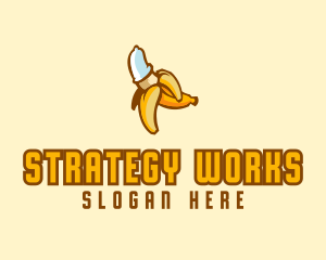 Naughty Condom Banana logo design