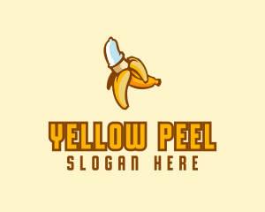 Banana - Naughty Condom Banana logo design