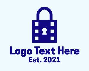 Lock - Padlock Film Strip logo design