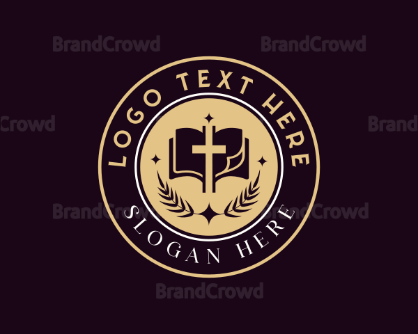 Holy Bible Cross Religion Logo