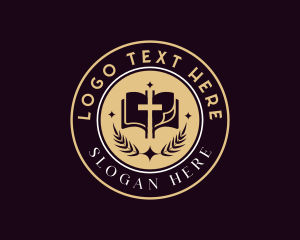 Bible Study - Holy Bible Cross Religion logo design