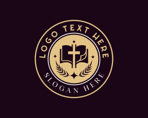 Holy Bible Cross Religion Logo
