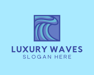 Surfing Water Wave logo design