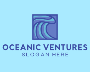 Surfing Water Wave logo design