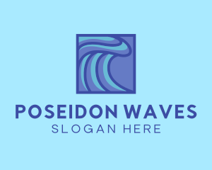 Surfing Water Wave logo design