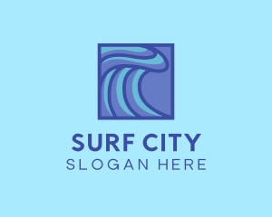 Surfing Water Wave logo design