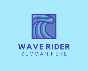 Surfing Water Wave logo design