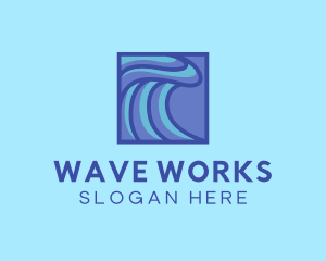 Surfing Water Wave logo design