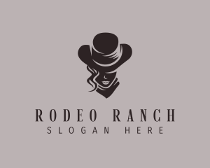 Cowgirl Hat Scarf logo design