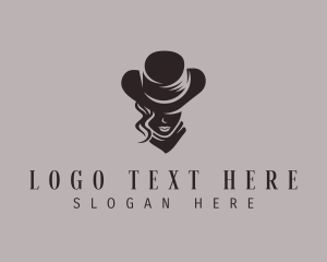 Fedora - Cowgirl Hat Scarf logo design