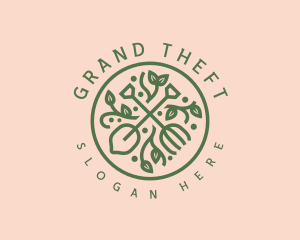 Garden - Garden Shovel Rake logo design