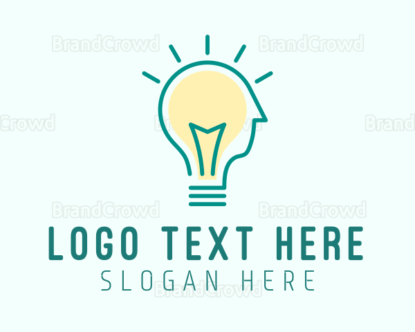 Person Lightbulb Idea Logo