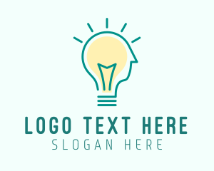 Concept - Person Lightbulb Idea logo design