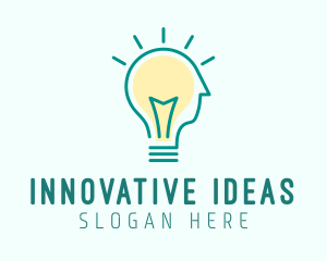 Creativity - Person Lightbulb Idea logo design
