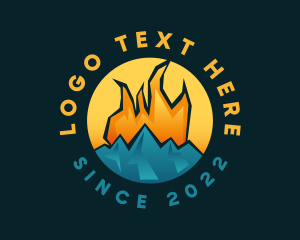 Heat - Fire Ice Mountain logo design