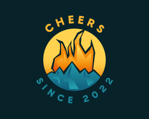 Torch - Fire Ice Mountain logo design