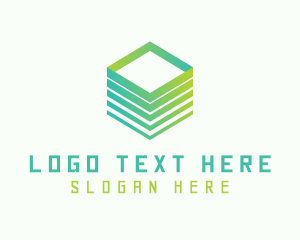 Green - Green Cube 3D Tech logo design