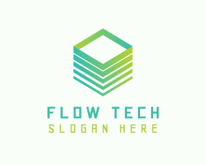 Green Cube 3D Tech logo design