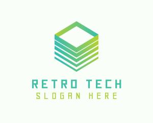 Green Cube 3D Tech logo design