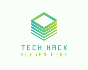 Green Cube 3D Tech logo design