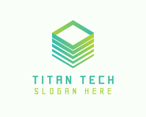 Green Cube 3D Tech logo design