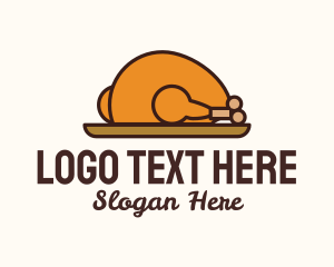 Food Store - Roasted Chicken Plate logo design