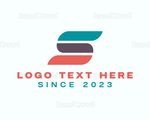 Business Tech Stripes Letter S Logo