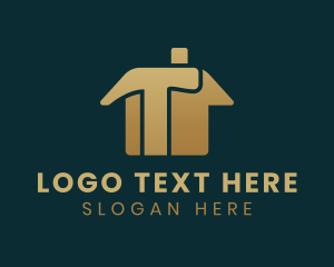 Gold - Gold Hammer House Construction logo design