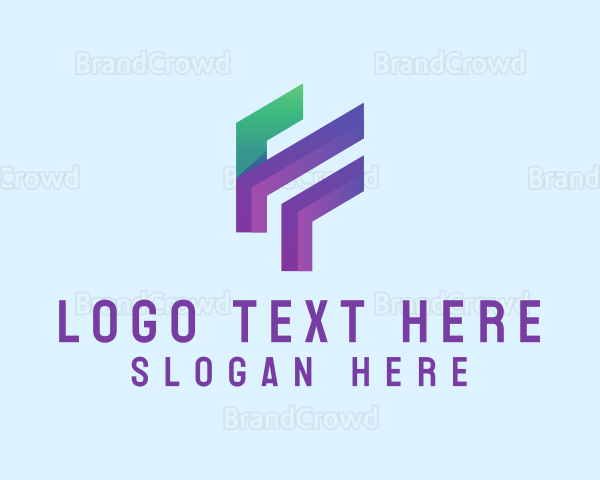 Geometric Letter FF Monogram Logo