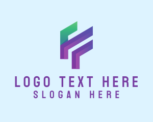 Letter Wv - Geometric Letter FF Monogram logo design