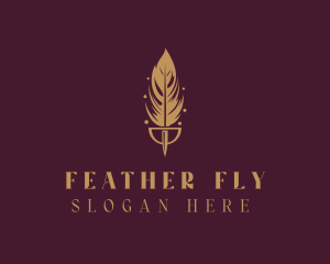 Golden Feather Quill logo design