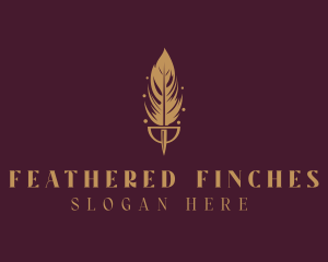 Golden Feather Quill logo design